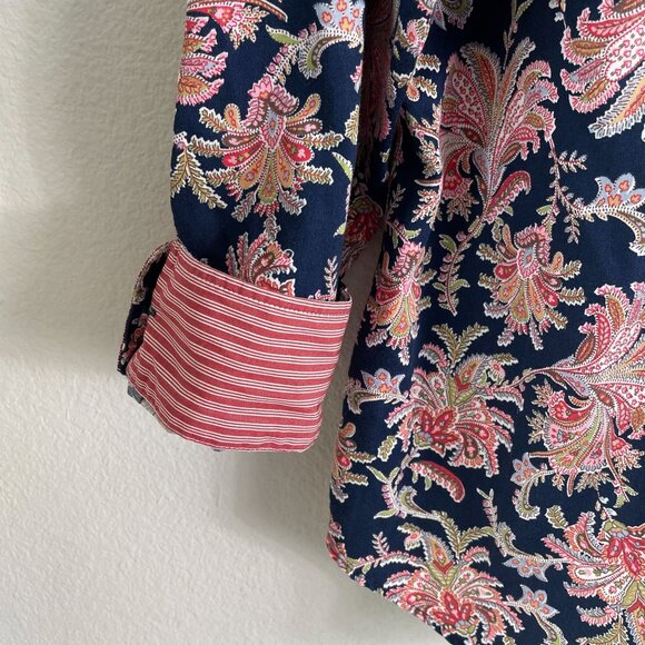 Chaps Womens Plus 1X No Iron Floral Button Up Shirt Long Sleeve Blouse Top - Picture 9 of 10